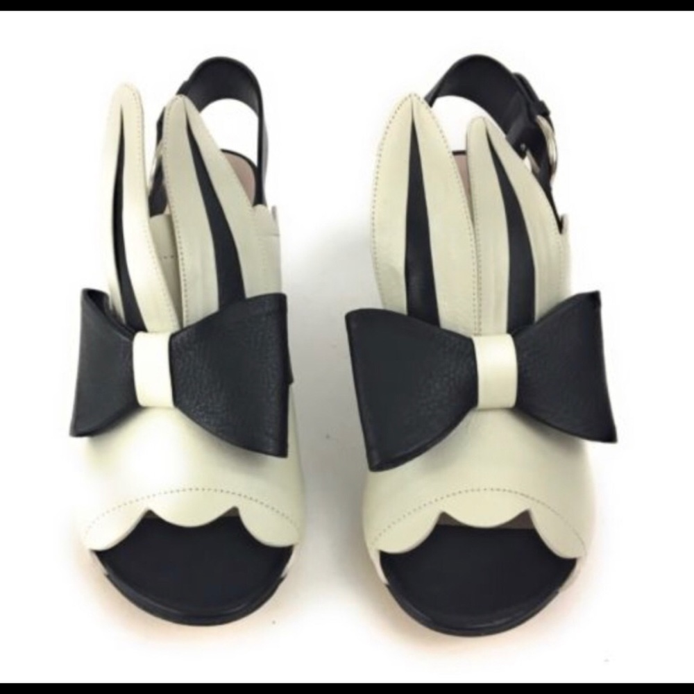 NEW Minna Paprikka Black White Bunny Ears Heels